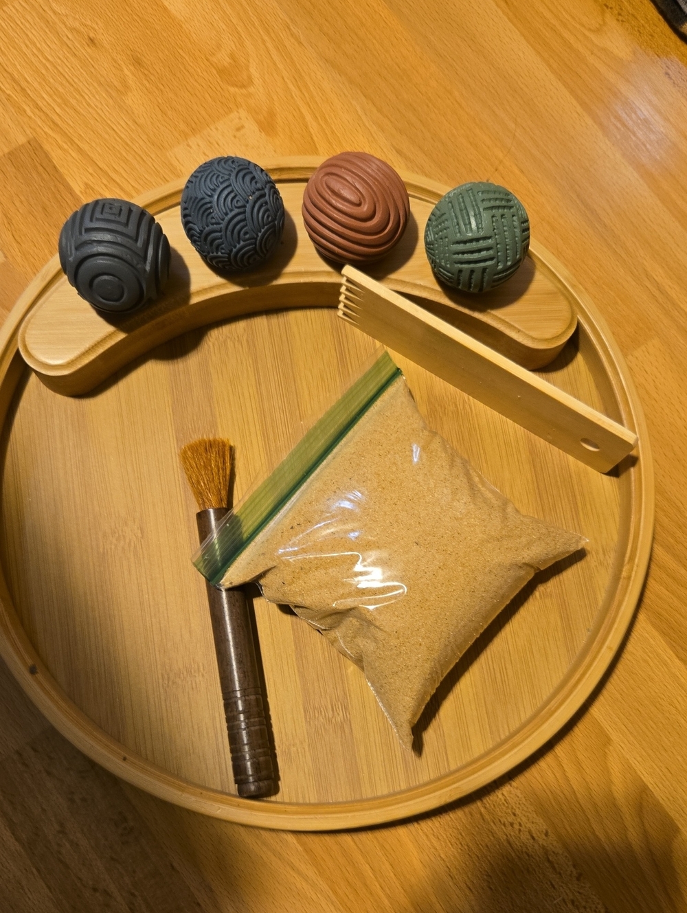 Handcrafted Decorative Clay Spheres Set - Multicolor (Blue, Terracotta, Green)